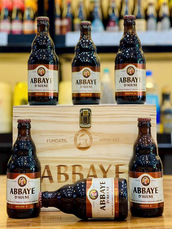 bia bỉ abbaye brown ale 330ml (mua 12 chai tặng 1 ly)