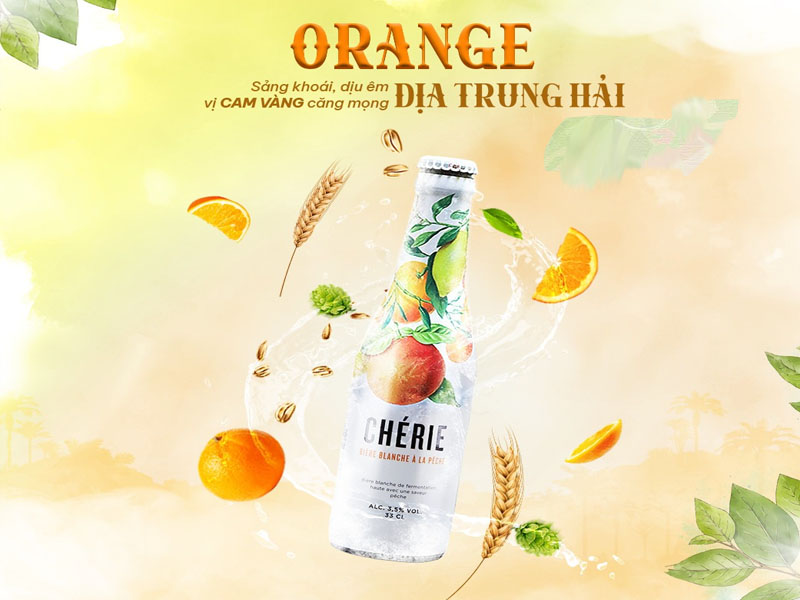 bia cherie mix medit (mix vị cam, chanh, đào)3.5% bỉ