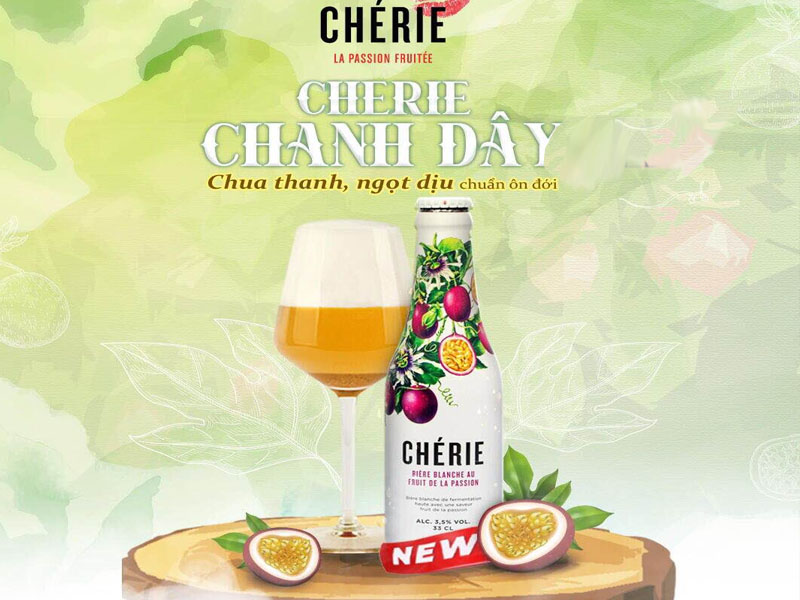 bia cherie passionfruit (vị chanh leo)3.5% bỉ