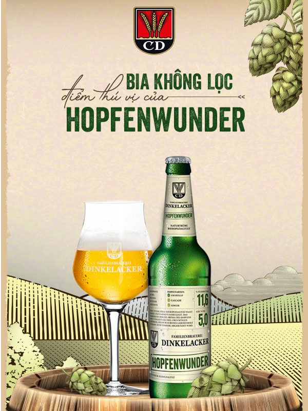 bia đức dinkelacker hopfenwunder - 5% 330ml