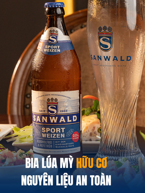 bia đức sanwald sportweizen - 0% 500ml