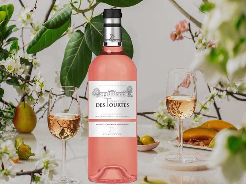 rượu vang chateau des tourtes rose