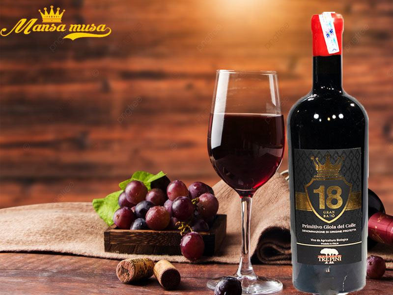 rượu vang treppini 18 gran baro primitivo gioia del colle