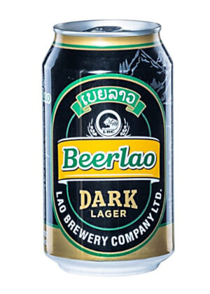 bia lao dark beer lon