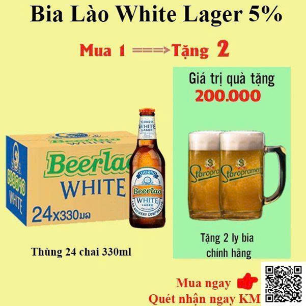 Bia lào white 330ml