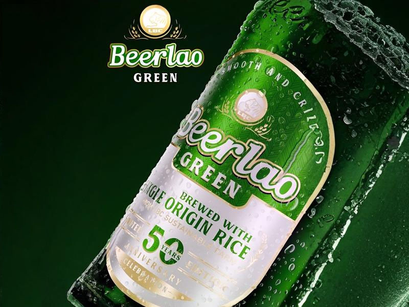 bia lào xanh beer lao green chai 330ml