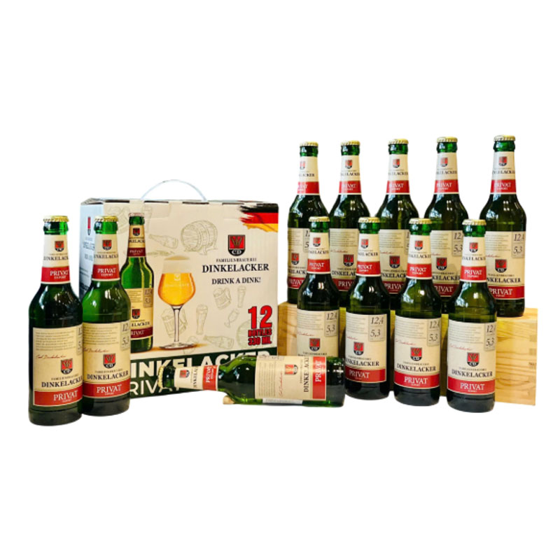 hộp quà 12 chai bia dinkelacker privat