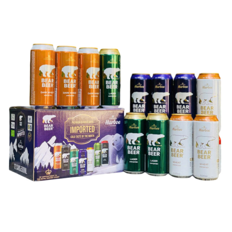 hộp quà 12 lon bia gấu