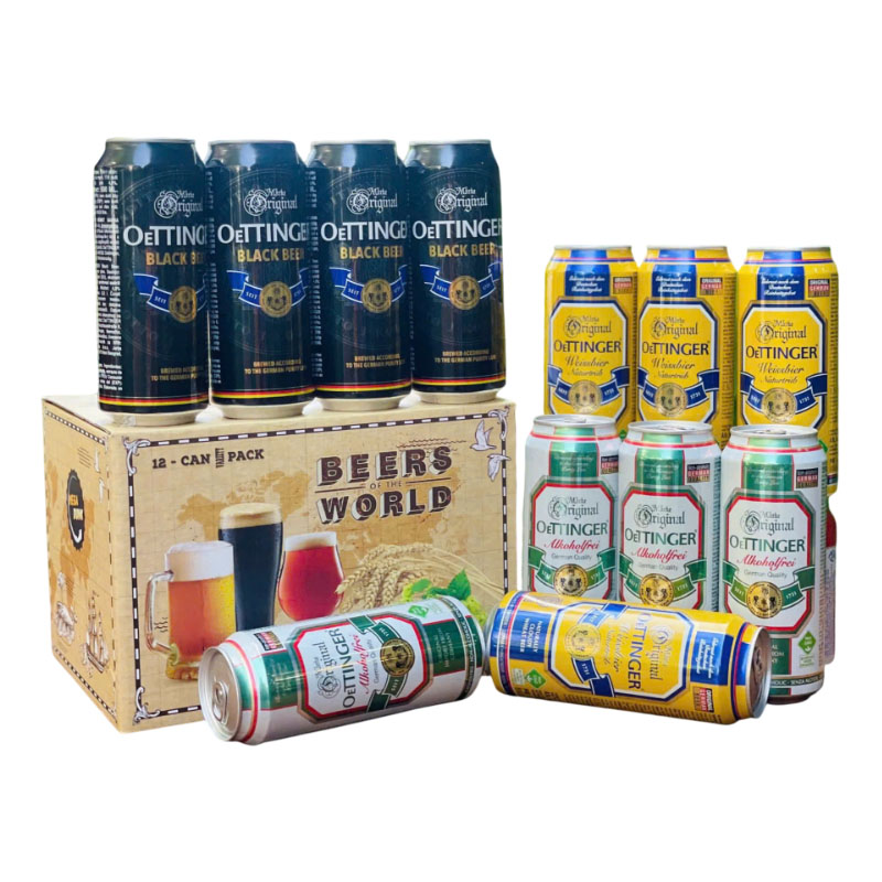 hộp quà 12 lon bia oettinger