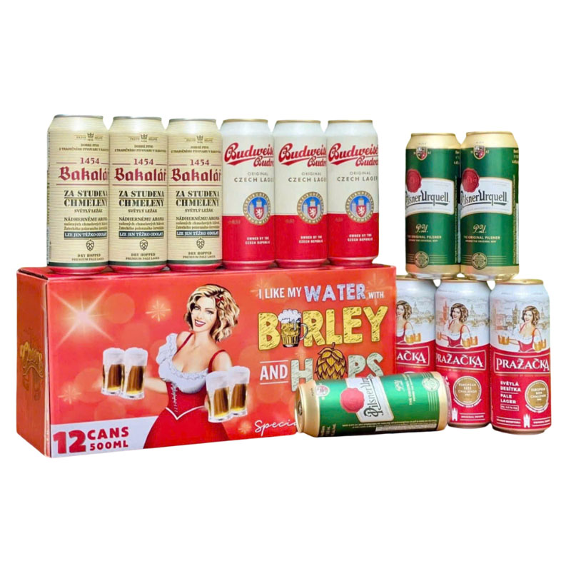 hộp quà 12 lon bia tiệp