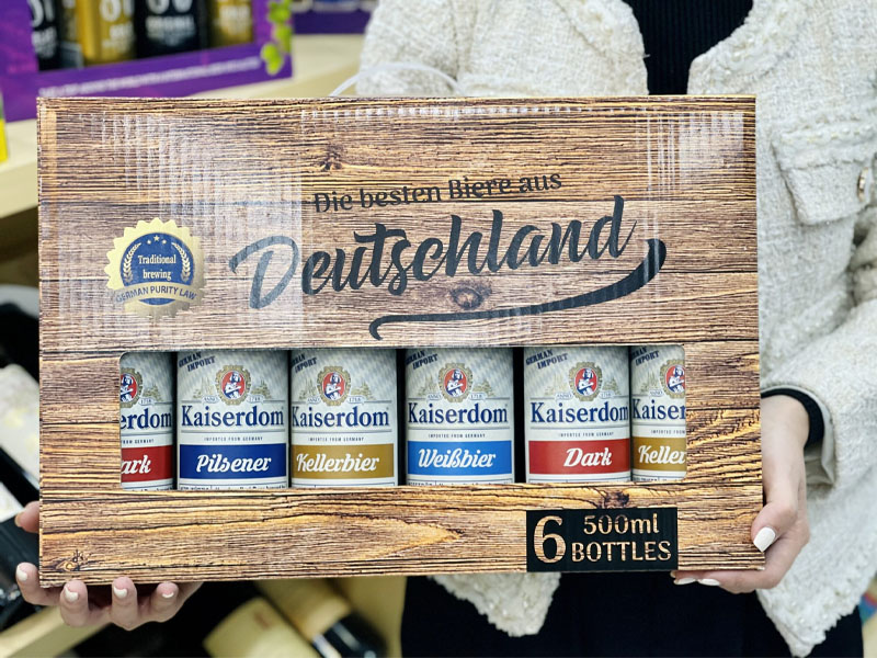 hộp quà 6 chai bia kaiserdom đức hộp quà 6 chai bia kaiserdom đức