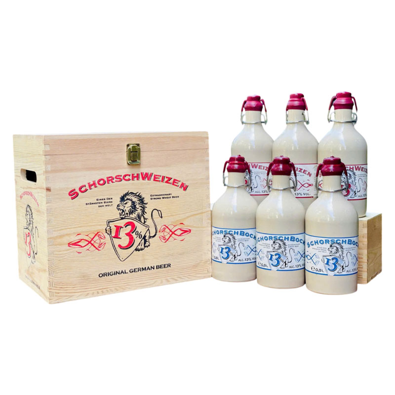 hộp quà 6 chai bia sứ schorschbock