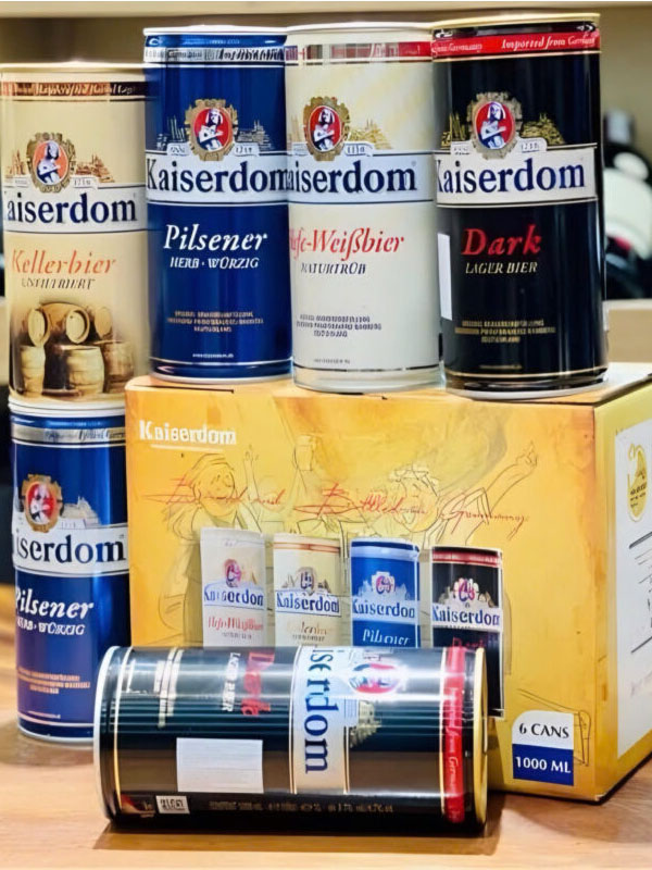 hộp quà 6 lon bia kaiserdom bigsize 1l hộp quà 6 lon bia kaiserdom bigsize 1l