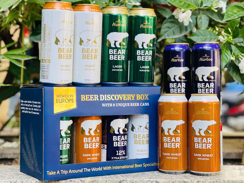 hộp quà 8 lon bia gấu hộp quà 8 lon bia gấu