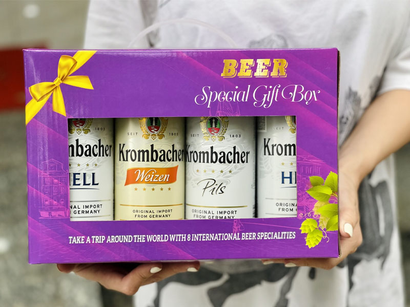 hộp quà 8 lon bia krombacher hộp quà 8 lon bia krombacher