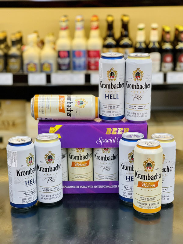 hộp quà 8 lon bia krombacher hộp quà 8 lon bia krombacher