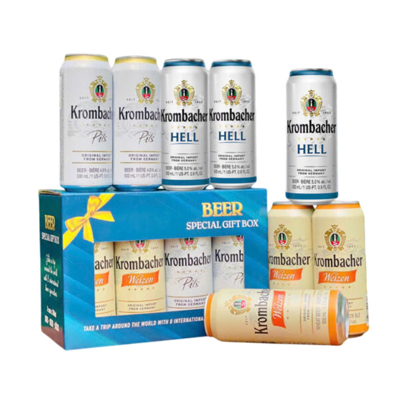 hộp quà 8 lon bia krombacher