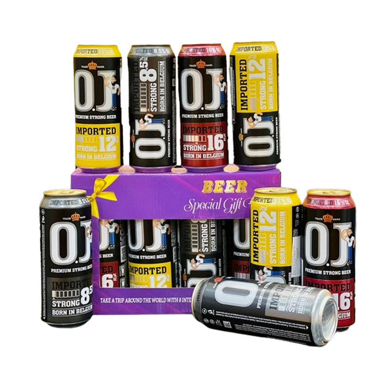 hộp quà 8 lon bia oj