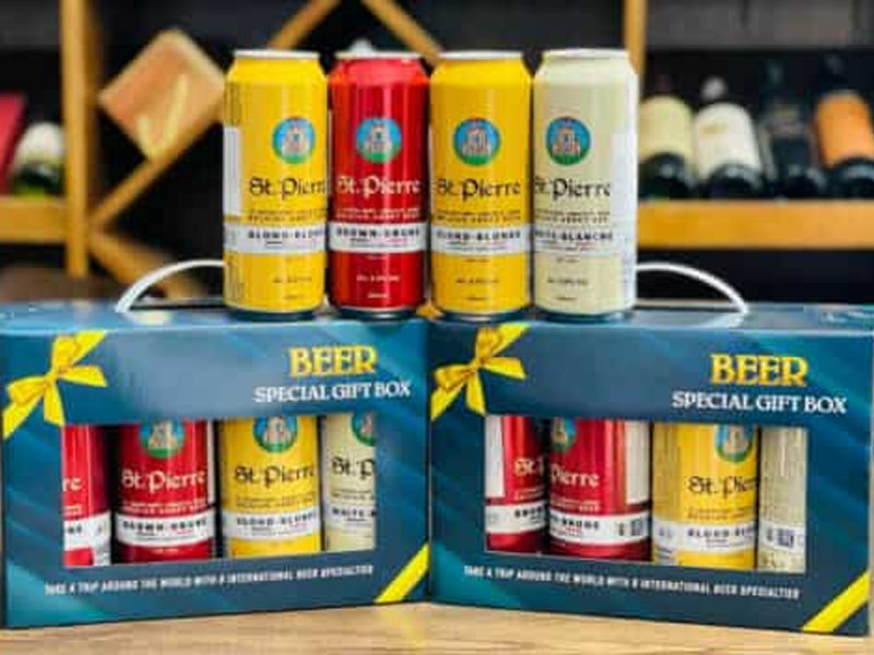 hộp quà 8 lon bia st. pierre