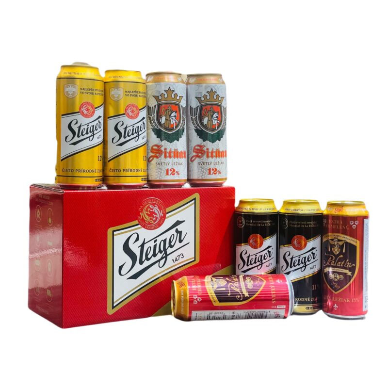 hộp quà 8 lon bia steiger tiệp