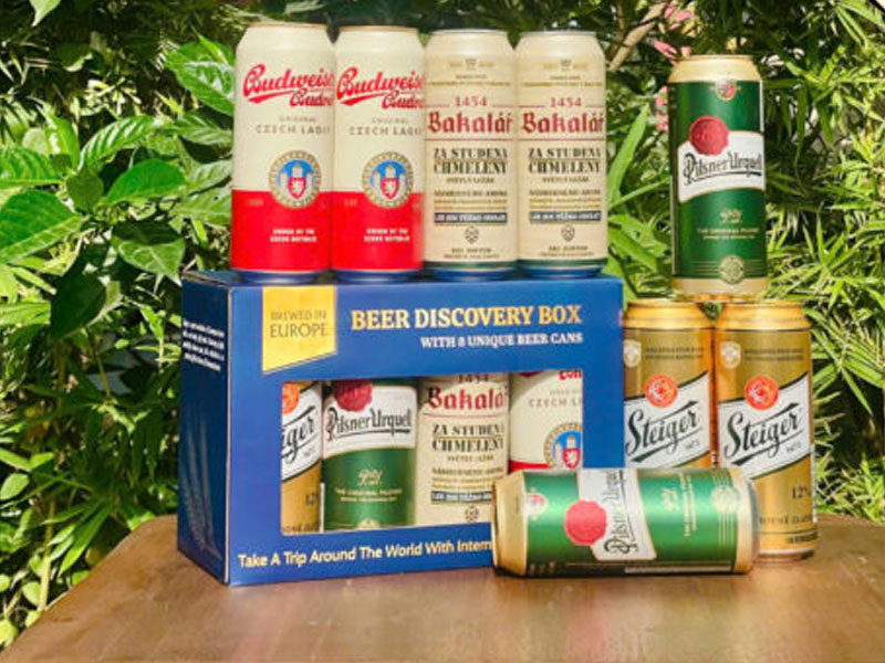 hộp quà 8 lon bia tiệp hộp quà 8 lon bia tiệp