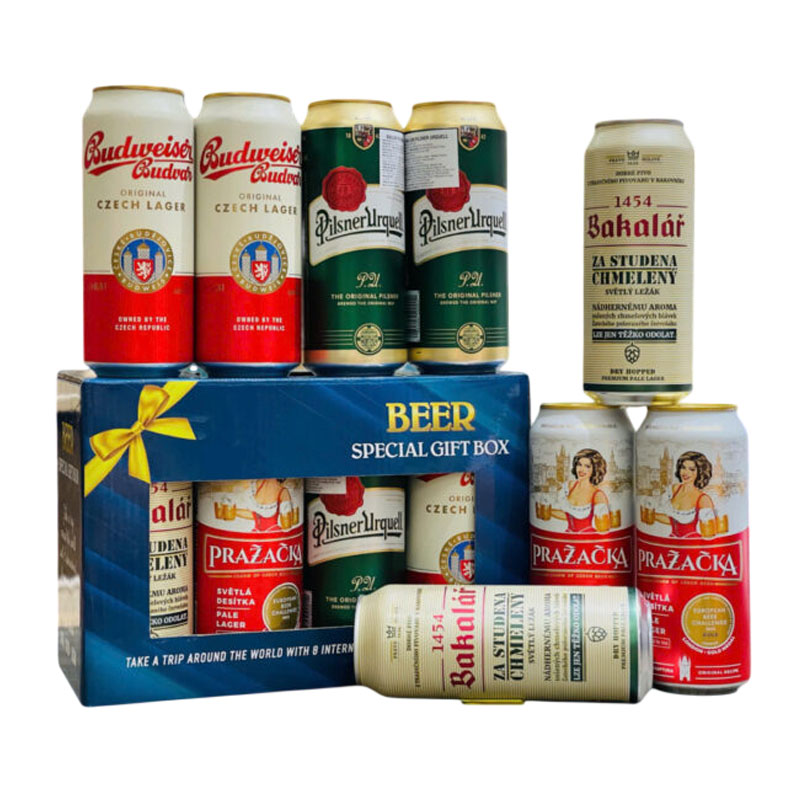 hộp quà 8 lon bia tiệp