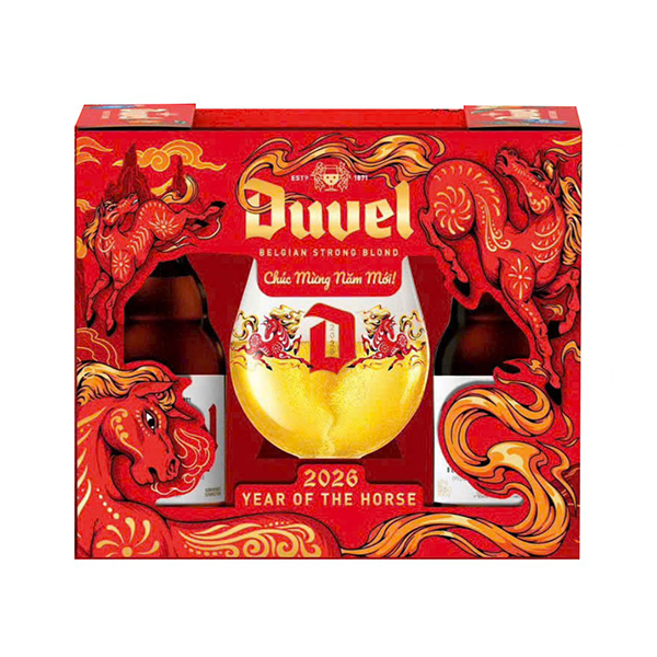 hộp quà tết 4 chai bia duvel