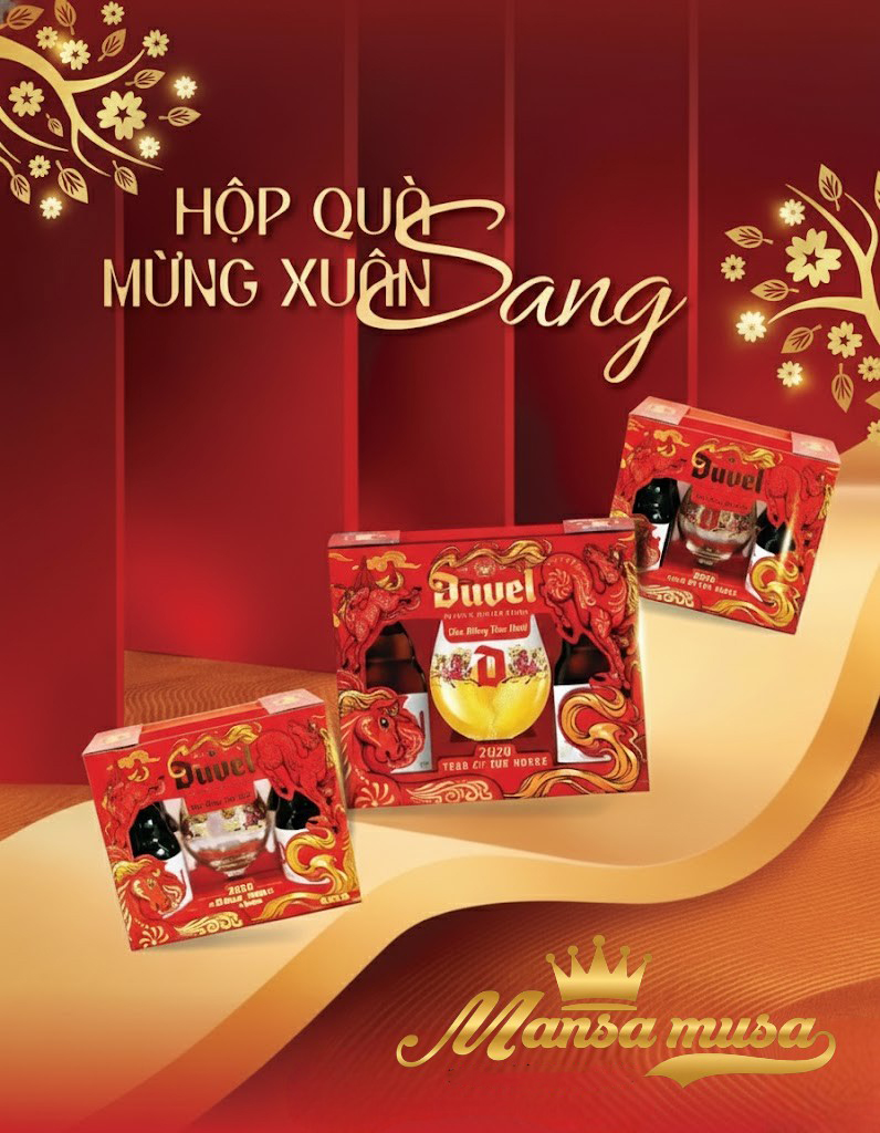 hộp quà tết 4 chai bia duvel