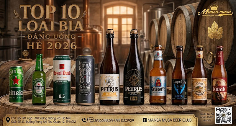 bia bán chạy nhất mùa hè 2026 – top bia nhập khẩu cực ngon