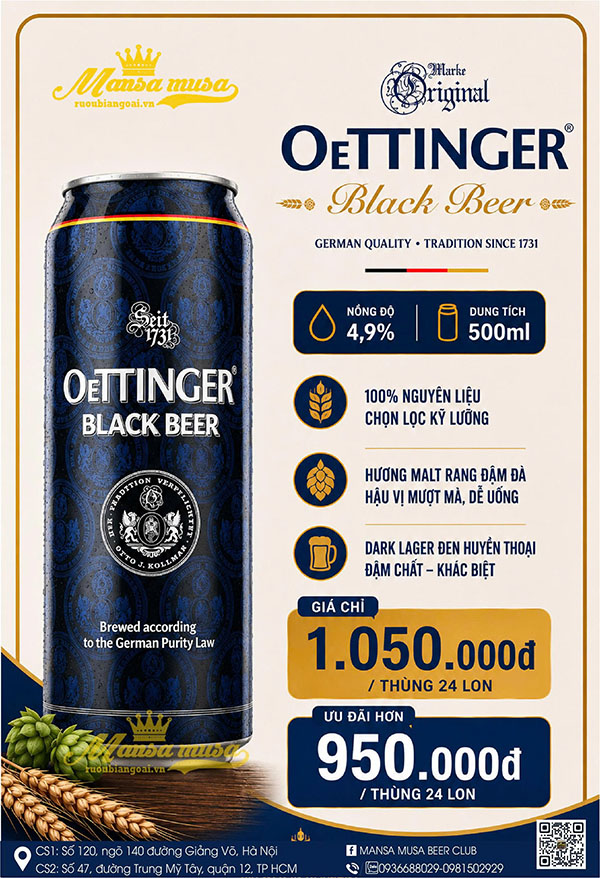 bia lon oettinger đen 4,9% đức bia lon oettinger đen 4,9% đức