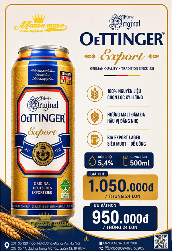 bia lon oettinger export 5.4% đức bia lon oettinger export 5.4% đức